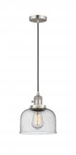 Innovations Lighting 201CSW-SN-G74 - Bell - 1 Light - 8 inch - Brushed Satin Nickel - Cord hung - Mini Pendant