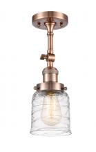 Innovations Lighting 201F-AC-G513 - Bell - 1 Light - 5 inch - Antique Copper - Adjustable Semi-Flush Mount