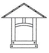 Arroyo Craftsman EC-16AM-BK - 16" evergreen column mount with classic arch overlay